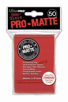 PRO MATTE RED DECK PROTECTOR SLEEVES 50CT