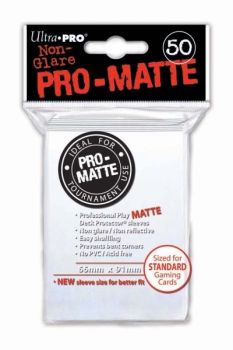 PRO MATTE WHITE DECK PROTECTOR SLEEVES 50CT