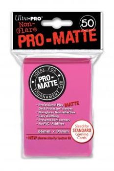 BRIGHT PINK PRO-MATTE DECK PROTECTOR SLEEVES 50CT