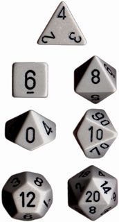 OPAQUE DARK GREY/BLACK 7- DICE SET
