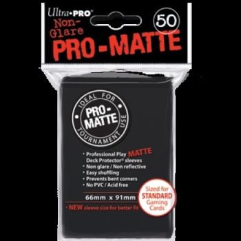 PRO MATTE BLACK DECK PROTECTOR SLEEVES 50CT