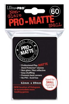 PRO MATTE BLACK SMALL DECK PROTECTOR SLEEVES 60CT