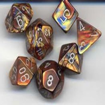 LUSTROUS GOLD/SILVER 7-DICE SET
