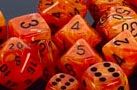 VORTEX ORANGE/BLACK 7-DICE SET