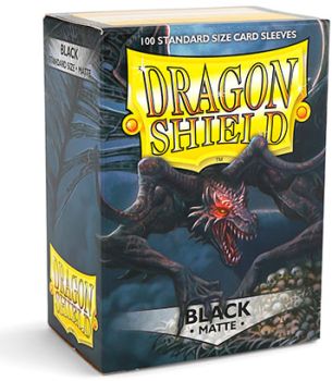 DRAGON SHIELD BLACK STANDARD SIZE MATTE SLEEVES 100CT