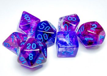 Nebula Luminary Nocturnal/Blue Polyhedral 7-Dice Set