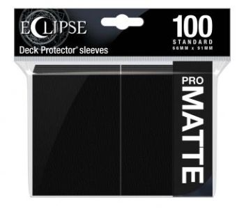 Eclipse Jet Black Matte Deck Protector Sleeves 100ct