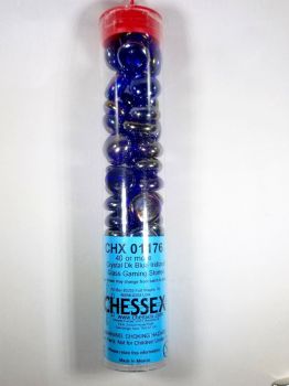 Iridized Dark Blue Glass Stones Tube