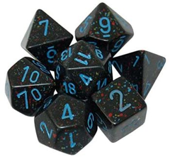 SPECKLED BLUE STARS 7- DICE SET