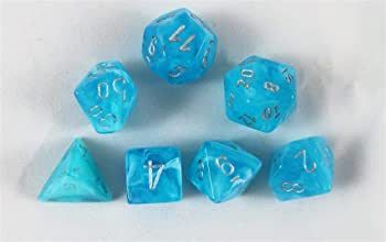 Luminary Sky/Silver Mini Polyhedral 7-Dice Set