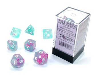 Nebula Wisteria/White Mini Polyhedral 7-Dice Set