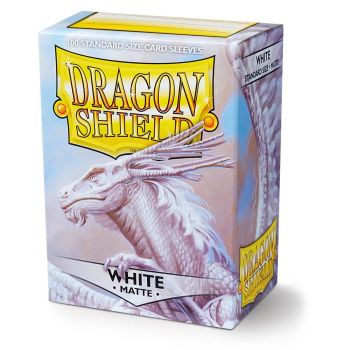 DRAGON SHIELD WHITE STANDARD SIZE MATTE SLEEVES 100CT