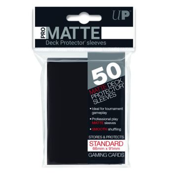 PRO MATTE BLACK DECK PROTECTOR SLEEVES 50CT