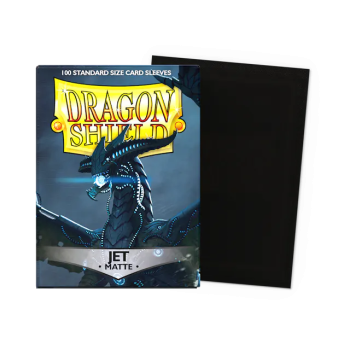 DRAGON SHIELD JET STANDARD SIZE MATTE SLEEVES 100CT