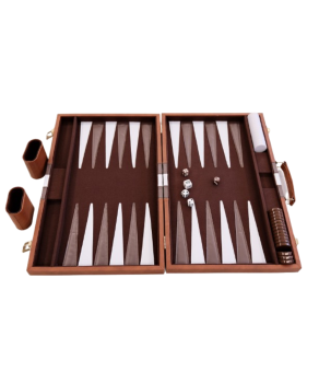 Leather Acrylic Folding Backgammon Set (56x46cm Board)