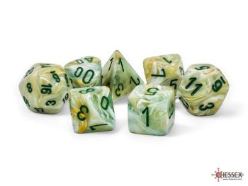 Marble Mega-Hedral Green/Dark Green Polyhedral 7-Dice Set