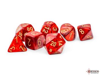 Scarab Mega-Hedral Scarlet/Gold Polyhedral 7-Dice Set