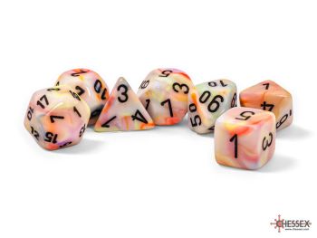 Festive Mega-Hedral Circus/Black Polyhedral 7-Dice Set