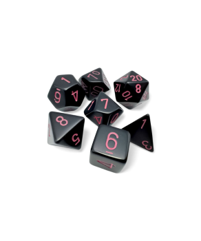 Opaque Black/Pink Polyhedral 7-Die Set
