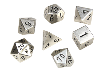 Solid Metal Silver Polyhedral 7-Die Set