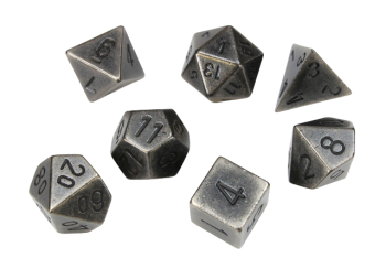Solid Dark Metal Polyhedral 7-Die Set