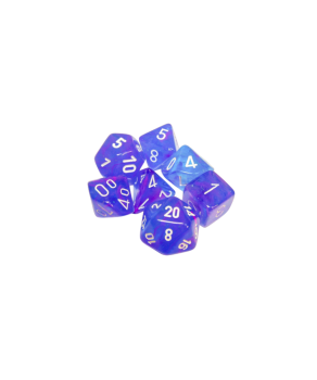 Nebula Aura/white Luminary Polyhedral 7-Dice Set