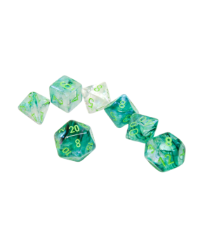 Borealis Kelp/light green Luminary Polyhedral 7-Dice Set