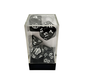 Marble Black/White Polyhedral 7-Die Set