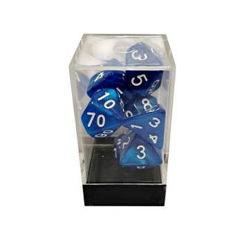 Marble Blue/White Polyhedral 7-Die Set
