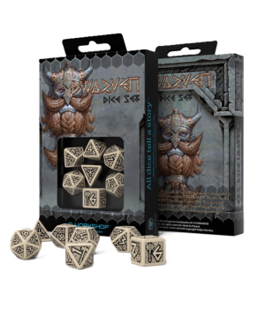 Dwarven Dice Set: Beige & Black