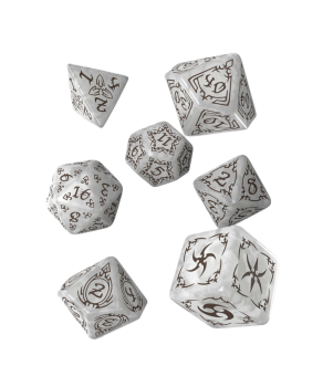 Tribal Dice Set: Pearl & Brown