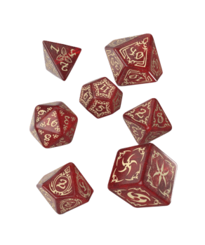 Tribal Dice Set: Shimmering Red & Beige