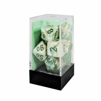 MARBLE GREEN/DARK GREEN 7-DICE SET